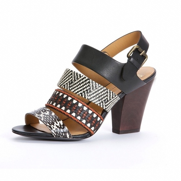 AERIN TRIPLE STRAP‎ BLOCKHEEL LEATHER SANDAL TRIBAL​​​​​